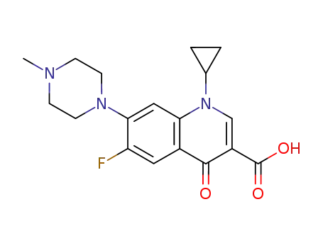 Molecular Structure of 86483-46-7 (3-Quinolinecarboxylic acid,1-cyclopropyl-6-fluoro-1,4-dihydro-7- (4-methyl-1-piperazinyl)-4-oxo- )
