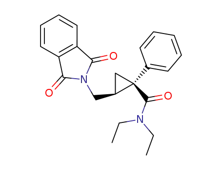 Molecular Structure of 105310-75-6 (cis-2-[(1,3-Dihydro-1,3-dioxo-2H-isoindol-2-yl)methyl-N,N-diethyl-1-phenylcyclopropanecarboxamide)