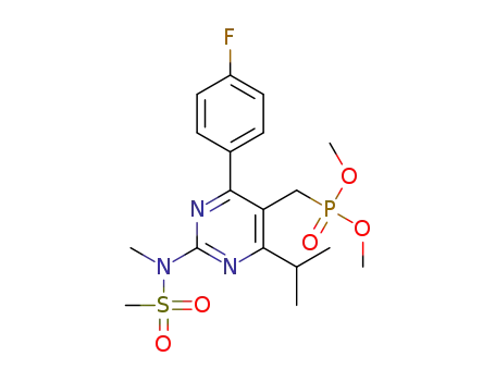 Molecular Structure of 1221497-92-2 (P-[[4-(4-Fluorophenyl)-6-(1-methylethyl)-2-[methyl(methylsulfonyl)amino]-5-pyrimidinyl]methyl]phosphonic acid dimethyl ester)