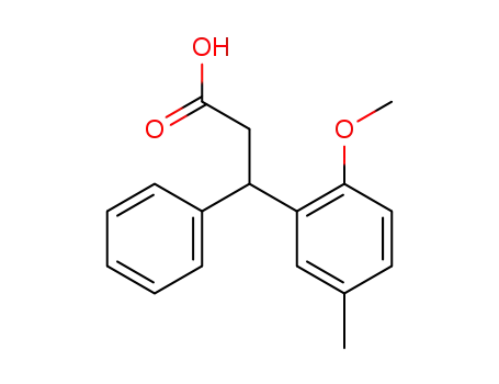 Molecular Structure of 109089-77-2 (3-(2-Methoxy-5-methylphenyl)-3-phenylpropanoic acid)