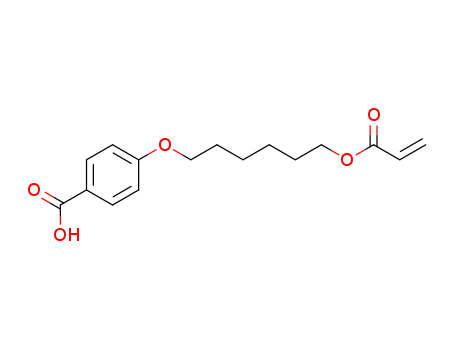 Molecular Structure of 83883-26-5 (Benzoic acid,4-[[6-[(1-oxo-2-propen-1-yl)oxy]hexyl]oxy]-)