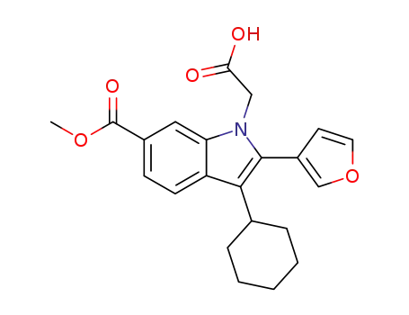 1H-Indole-1-acetic acid, 3-cyclohexyl-2-(3-furanyl)-6-(methoxycarbonyl)-