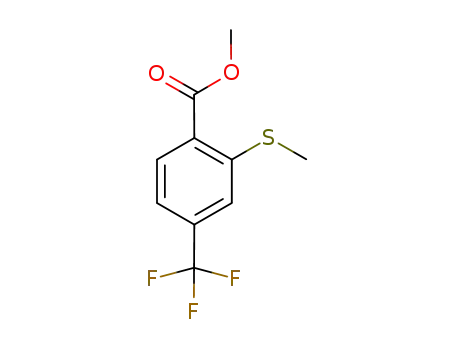 Molecular Structure of 192805-69-9 (2-Methylthio-4-trifluoroMethylbenzoic Acid Methyl Ester)