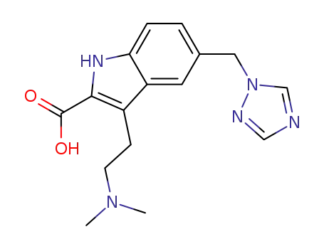 Molecular Structure of 658697-16-6 (1H-Indole-2-carboxylic acid,
3-[2-(dimethylamino)ethyl]-5-(1H-1,2,4-triazol-1-ylmethyl)-)