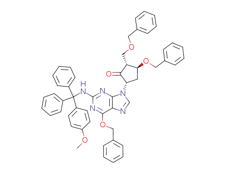 --(2R,3S,5S)-3-(Benzyloxy)-5-[2-[[(4-methoxyphenyl)diphenylmethyl]amino]-6-(benzyloxy)-9H-purin-9-yl]-2-(benzyloxymethyl)cyclopentanone  CAS NO.142217-79-6