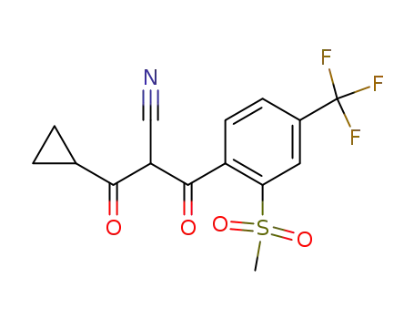 Molecular Structure of 143701-75-1 (1-(METHYLSULFONYL-4-TRIFLUOROMETHYL PHENYL)-2-CYANO-3-CYCLOPROPYL PROPYL-1,3 DIO)