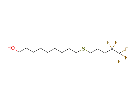 Molecular Structure of 511545-94-1 (1-NONANOL, 9-[(4,4,5,5,5-PENTAFLUOROPENTYL)THIO])