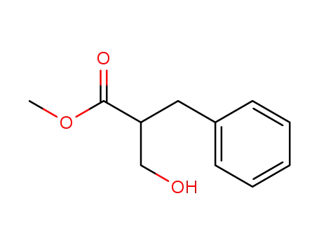 Molecular Structure of 85677-12-9 (Benzenepropanoic acid, a-(hydroxymethyl)-, methyl ester)