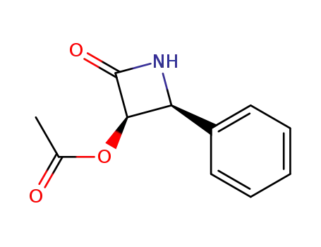 Molecular Structure of 144790-01-2 (2-Azetidinone, 3-(acetyloxy)-4-phenyl-, (3R,4S)-)