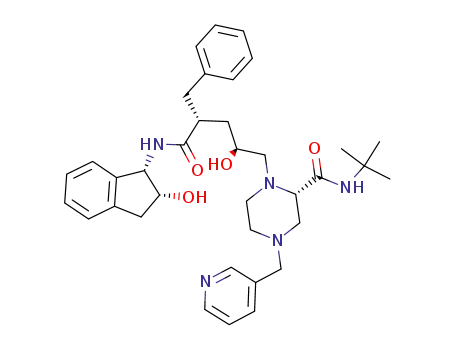D-erythro-Pentonamide,2,3,5-trideoxy-N-[(1S,2R)-2,3-dihydro-2-hydroxy-1H-inden-1-yl]-5-[(2S)-2-[[(1,1-dimethylethyl)amino]carbonyl]-4-(3-pyridinylmethyl)-1-piperazinyl]-2-(phenylmethyl)-