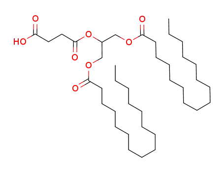 Molecular Structure of 83554-62-5 (Butanedioic acid, mono(2-((1-oxohexadecyl)oxy)-1-(((1-oxohexadecyl)oxy )methyl)ethyl) ester)