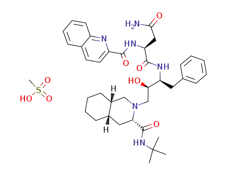 (2S)-N-[(2S,3R)-4-[(3S,4aS,8aS)-3-(tert-butylcarbamoyl)-3,4,4a,5,6,7,8,8a-octahydro-1H-isoquinolin-2-yl]-3-hydroxy-1-phenylbutan-2-yl]-2-(quinoline-2-carbonylamino)butanediamide; methanesulfonic acid