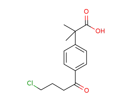 Molecular Structure of 169280-21-1 (4-(4-Chloro-1-oxobutyl)-α,α-dimethylbenzeneacetic acid)