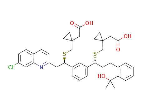 2-(1-((((R)-1-(3-((R)-1-(((1-(carboxymethyl)cyclopropyl)methyl) thio)-2-(7-chloroquinolin-2-yl)ethyl)phenyl)-3-(2-(2-hydroxypropan-2-yl)phenyl)propyl)thio)methyl)cyclopropyl)acetic acid CAS No.1187586