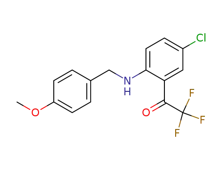 Molecular Structure of 173676-54-5 (4-Chloro-N-(4-methoxybenzyl)-2-(trifluoroacetyl)aniline)