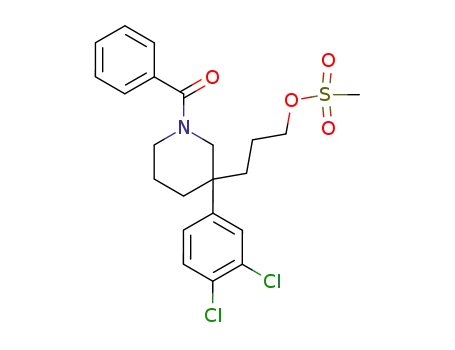 3-Piperidinepropanol, 1-benzoyl-3-(3,4-dichlorophenyl)-,methanesulfonate (ester)