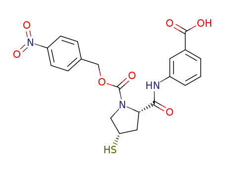 Molecular Structure of 202467-69-4 (3-[[[(2S,4S)-4-Mercapto-1-(4-nitrobenzyloxy)carbonyl-2-pyrrolidinyl]carbonyl]amino]benzoic acid)