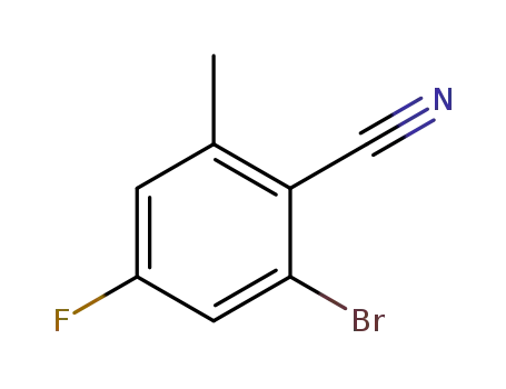 Molecular Structure of 916792-09-1 (2-BROMO-4-FLUORO-6-METHYLBENZONITRILE)