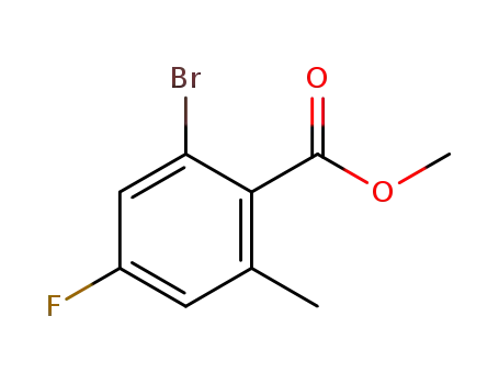 Molecular Structure of 1262396-04-2 (Methyl 2-broMo-4-fluoro-6-Methylbenzoate)