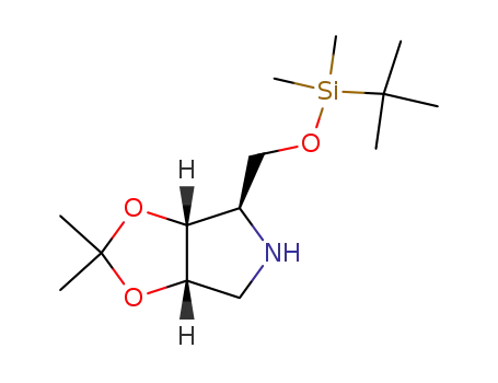 Molecular Structure of 153172-31-7 (4H-1,3-Dioxolo4,5-cpyrrole, 4-(1,1-dimethylethyl)dimethylsilyloxymethyltetrahydro-2,2-dimethyl-, (3aR,4R,6aS)-)