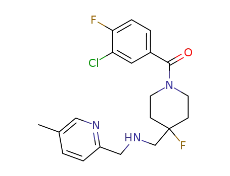 (3-chloro-4-fluorophenyl)-[4-fluoro-4-[[(5-methylpyridin-2-yl)methylamino]methyl]piperidin-1-yl]methanone
