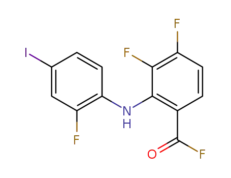 Molecular Structure of 934664-19-4 (3,4-Difluoro-2-(2-fluoro-4-iodophenylamino)benzoyl fluoride)