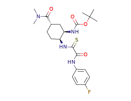 Carbamic acid,
[(1R,2S,5S)-5-[(dimethylamino)carbonyl]-2-[[2-[(4-fluorophenyl)amino]-2
-oxo-1-thioxoethyl]amino]cyclohexyl]-, 1,1-dimethylethyl ester
