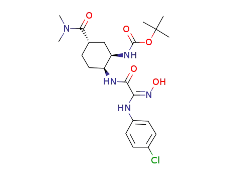 Carbamic acid,
[(1R,2S,5S)-2-[[[(4-chlorophenyl)amino](hydroxyimino)acetyl]amino]-5-[(
dimethylamino)carbonyl]cyclohexyl]-, 1,1-dimethylethyl ester