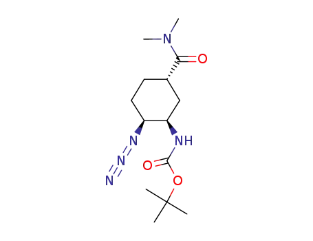 Molecular Structure of 480450-69-9 (Carbamic acid,
[(1R,2S,5S)-2-azido-5-[(dimethylamino)carbonyl]cyclohexyl]-,
1,1-dimethylethyl ester)