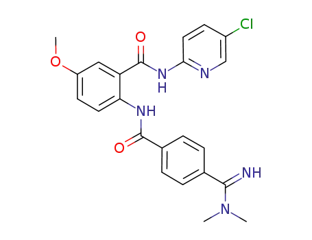 N-(5-CHLOROPYRIDIN-2-YL)-2-(4-(N,N-DIMETHYLCARBAMIMIDOYL)BENZAMIDO)-5-METHOXYBENZAMIDE