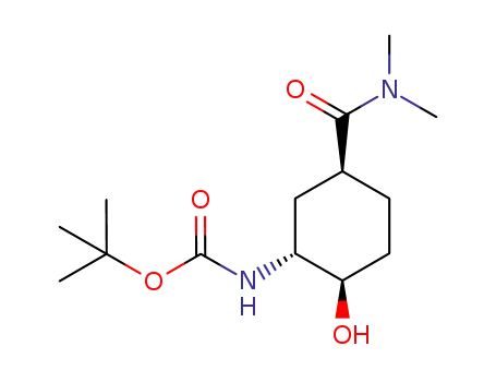 Molecular Structure of 929693-30-1 (carbamic acid, n-[(1r,2r,5s)-5-[(dimethylamino)carbonyl]-2-hydroxycyclohexyl]-, 1,1-dimethylethyl ester)