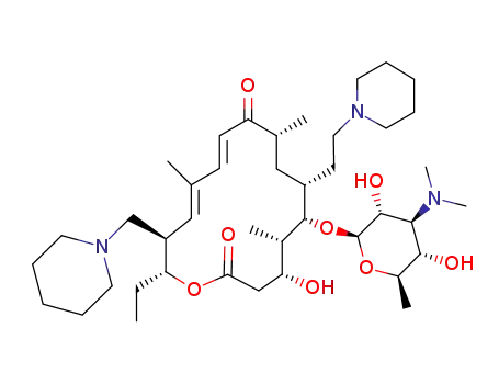 Tylonolide,20-deoxo-23-deoxy-5-O-[3,6-dideoxy-3-(dimethylamino)-b-D-glucopyranosyl]-20,23-di-1-piperidinyl-