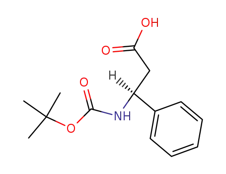 Molecular Structure of 103365-47-5 ((S)-N-Boc-3-Amino-3-phenylpropanoic acid)
