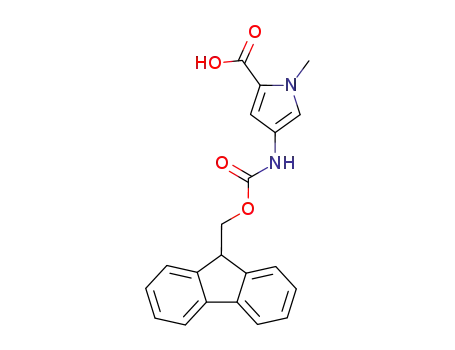 Molecular Structure of 195387-29-2 (4-(9H-FLUOREN-9-YLMETHOXYCARBONYLAMINO)-1-METHYL-1H-PYRROLE-2-CARBOXYLIC ACID)