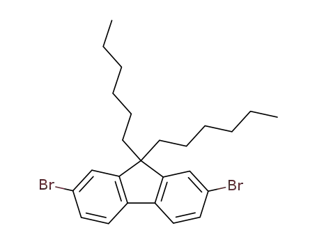 Molecular Structure of 189367-54-2 (9,9-Dihexyl-2,7-dibromofluorene)