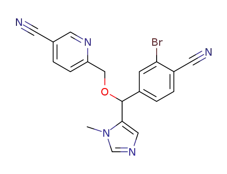 3-Pyridinecarbonitrile,
6-[[(3-bromo-4-cyanophenyl)(1-methyl-1H-imidazol-5-yl)methoxy]methyl]
-