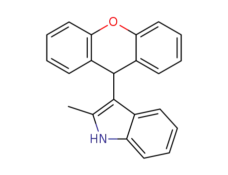 Molecular Structure of 62022-70-2 (1H-Indole, 2-methyl-3-(9H-xanthen-9-yl)-)