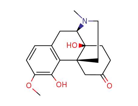 Molecular Structure of 6199-38-8 (4,14-DIHYDROXY-3-METHOXY-17-METHYLMORPHINAN-6-ONE)