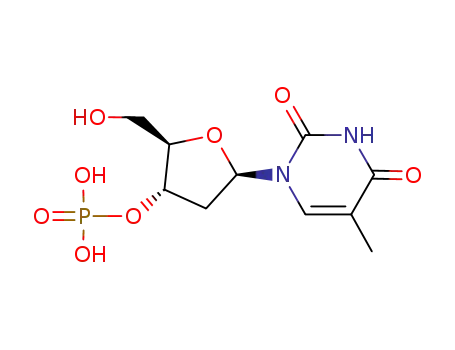 Molecular Structure of 2642-43-5 (thymidine 3'-monophosphate ammonium salt hydrate)