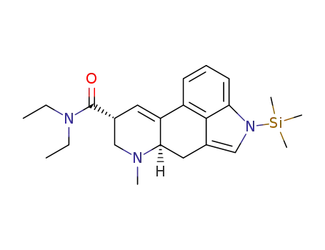 Molecular Structure of 55760-26-4 (1-(Trimethylsilyl)-9,10-didehydro-N,N-diethyl-6-methylergoline-8β-carboxamide)