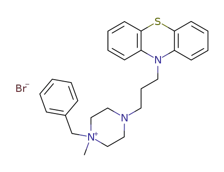 Molecular Structure of 90331-29-6 (Piperazinium,
1-methyl-4-[3-(10H-phenothiazin-10-yl)propyl]-1-(phenylmethyl)-,
bromide)
