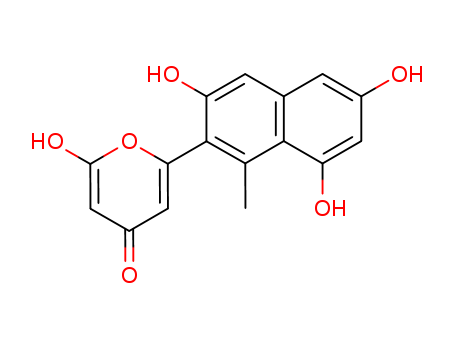 4H-Pyran-4-one,2-hydroxy-6-(3,6,8-trihydroxy-1-methyl-2-naphthalenyl)-
