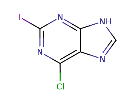 Molecular Structure of 18552-90-4 (2-Iodo-6-chloropurine)