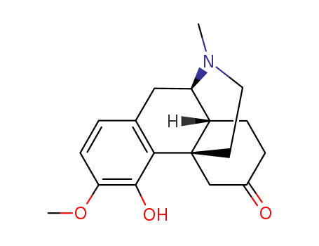 Molecular Structure of 847-86-9 (HYDROCODONE BITARTRATE RELATED COMPOUND A CII  (70 MG)  (MORPHINAN-6-ONE,  4-HYDROXY-3-METHOXY-17-METHYL))