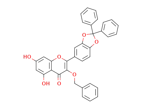 Molecular Structure of 498548-17-7 (4H-1-Benzopyran-4-one,
2-(2,2-diphenyl-1,3-benzodioxol-5-yl)-5,7-dihydroxy-3-(phenylmethoxy)-)