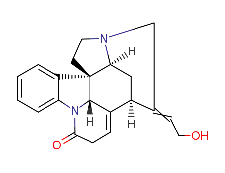Molecular Structure of 467-16-3 ((14Z)-14-(2-hydroxyethylidene)-2,3,10,12,13,13a-hexahydro-9H,11bH-1,12-ethanopyrido[1,2,3-lm]pyrrolo[2,3-d]carbazol-9-one)