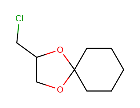 Molecular Structure of 5503-32-2 (2,2-Pentamethylene-4-chloromethyl-1,3-dioxolane)
