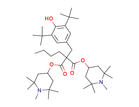 Bis(1,2,2,6,6-pentamethyl-4-piperidyl) [[3,5-bis(1,1-dimethylethyl)-4-hydroxyphenyl]methyl]butylmalonate cas  63843-89-0