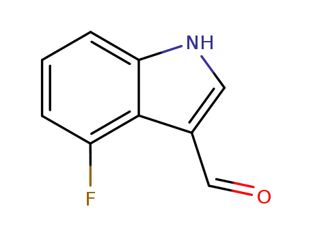 Molecular Structure of 23073-31-6 (4-FLUORO-1H-INDOLE-3-CARBALDEHYDE)