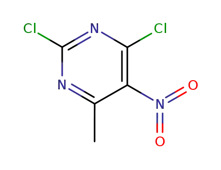 Molecular Structure of 13162-26-0 (2,4-Dichloro-6-methyl-5-nitropyrimidine)